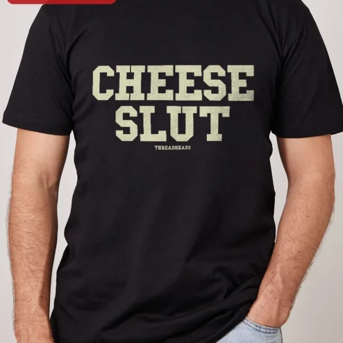 Cheese Slut Funny Cheese Lover Tee Vintage Collegiate Graphic T-Shirt for Foodies