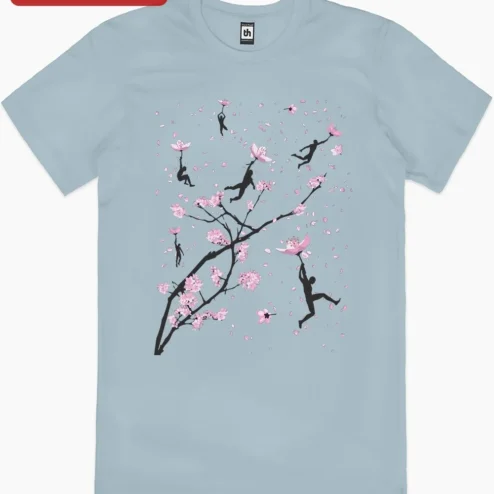 Customer in Chicago, Illinois wearing Cherry Blossom Silhouette Art Digital Art Whimsical Sakura Floral Illustration