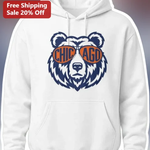 Chicago Bear Sunglasses Hoodie Cool City Pride Pullover for Sports Fans