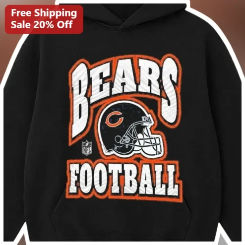 Chicago Bears Football Vintage Pullover Hoodie Game Day NFL Fan Apparel