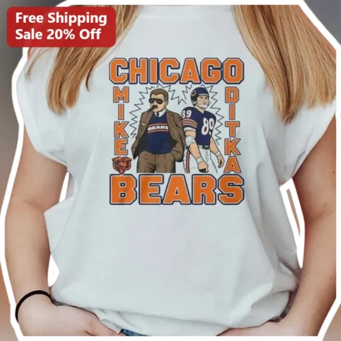 Chicago Bears Mike Ditka Vintage Football Legend Graphic Tee for NFL Fans