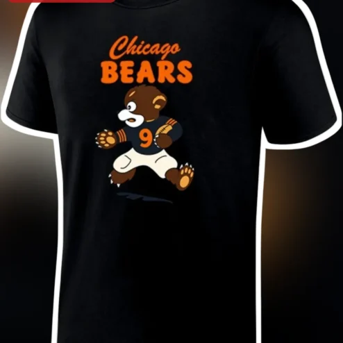 Chicago Bears Vintage Cartoon Mascot Football Player Graphic Tee Game Day Gift for Men Women