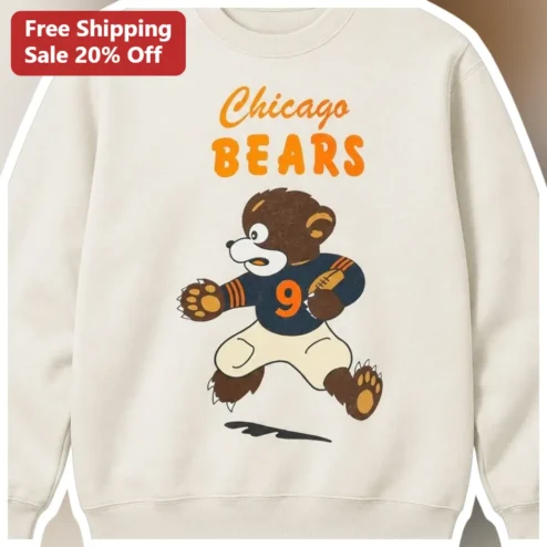 Chicago Bears Vintage Mascot Football Crewneck Sweatshirt Retro NFL Fan Apparel