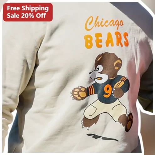 Chicago Bears Vintage Mascot Sweatshirt Retro NFL Fan Gear Cute Cartoon Bear Football Apparel