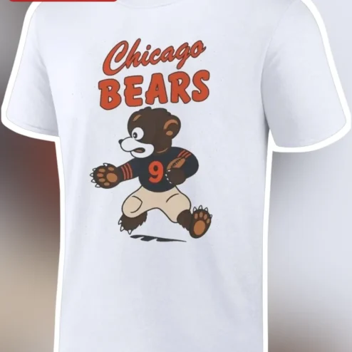 Chicago Bears Vintage Retro Cartoon Bear Mascot Football Graphic Tee