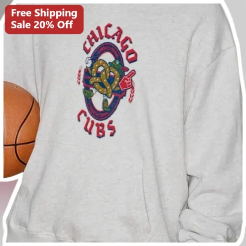Chicago Cubs Sweatshirt Funny Pretzel Baseball Logo Crewneck
