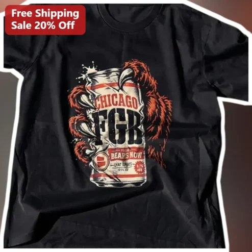 Chicago FGB From Bears Now Tee Vintage Distressed Graphic T-Shirt for True Bears Fans Game Day Apparel