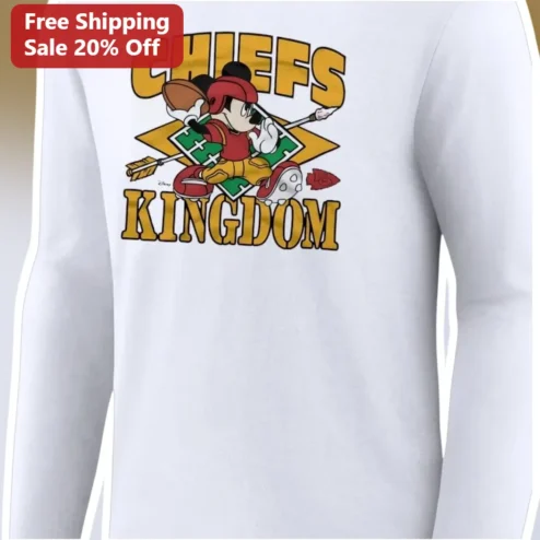 Chiefs Kingdom Mickey Mouse Long Sleeve Tee Kansas City Chiefs Fan Gear