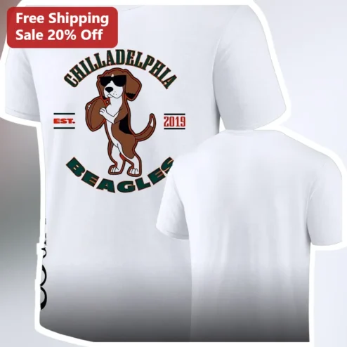 Chilladelphia Beagles Est. 2019 Graphic Tee Funny Philly Dog Mom Gift