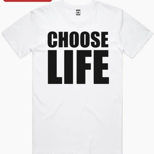 Choose Life Decal Vinyl Sticker for Car Laptop Window Pro Life Advocacy Bold Typography on a hanger, ready to ship from Chicago, Illinois