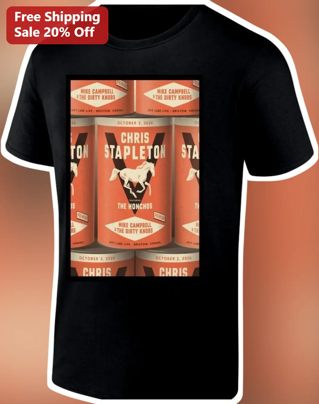Chris Stapleton The Honchos Mike Campbell Dirty Knobs Vintage Concert Tee