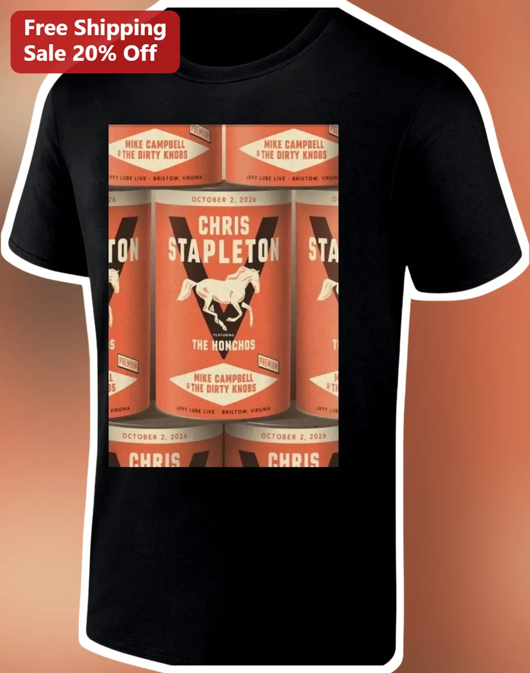 Chris Stapleton The Honchos Tour Tee October 2 2026 Jiffy Lube Live Bristow VA Concert Shirt
