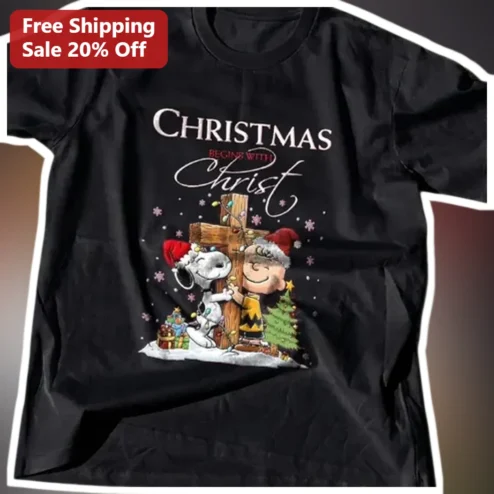 Christmas Begins With Christ Tee Snoopy Charlie Brown Christian Religious Christmas Shirt Gift