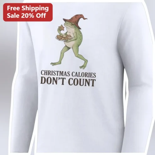 Christmas Calories Don't Count Funny Frog Tee Holiday Cookie Gift
