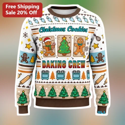 Christmas Cookies Baking Crew Sweatshirt Funny Gingerbread Holiday Baker Gift