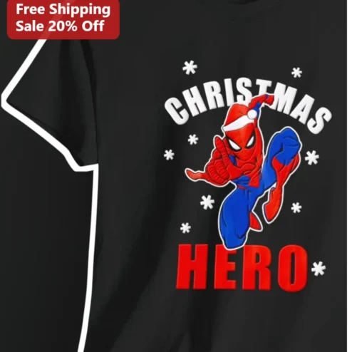 Christmas Hero Spider-Man Graphic Tee Holiday Marvel Gift for Men Women