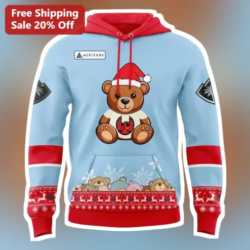 Christmas Teddy Bear Phoenix Hoodie Ugly Sweater Style Festive Holiday Gift for Gamers