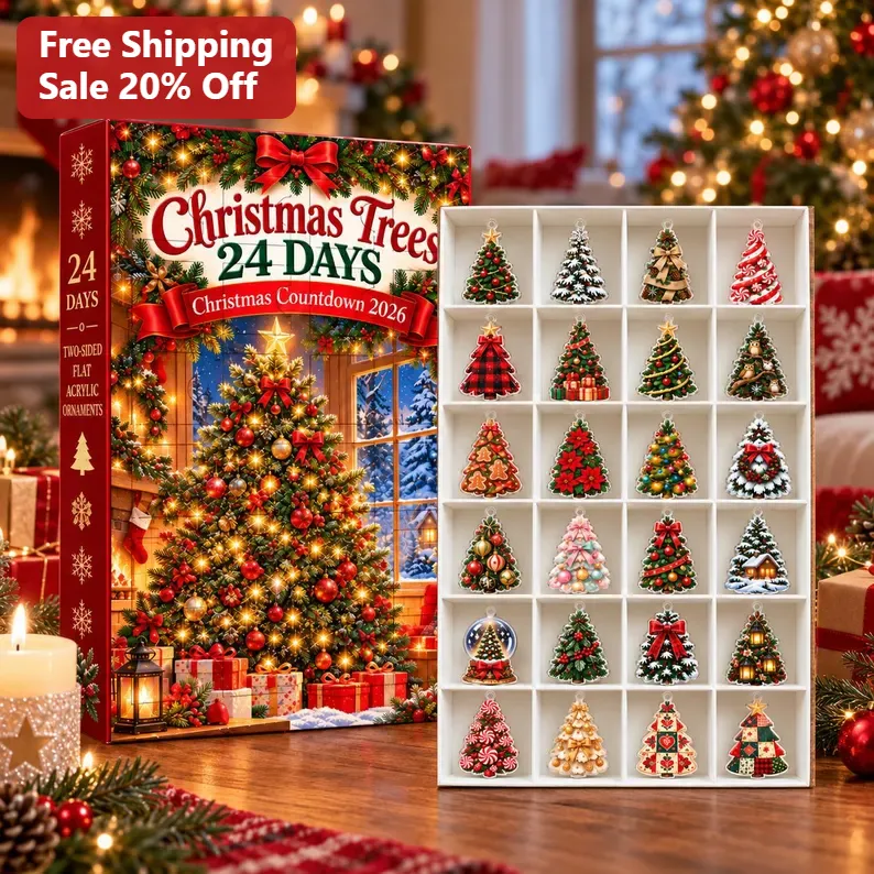 Christmas Trees 24 DAYS Christmas Countdown 2026 Ornament Holiday Decor Gift