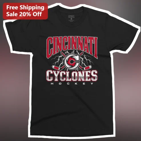 Cincinnati Cyclones Hockey Tee Black Graphic T-Shirt for Men Women Sports Fan Gift