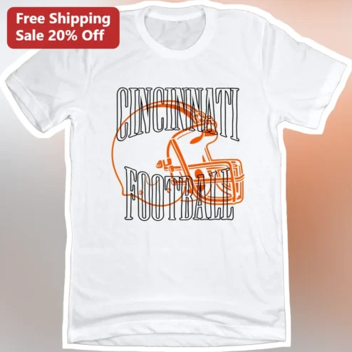 Cincinnati Football Vintage Retro Helmet Graphic Tee for Men Women Game Day Gift