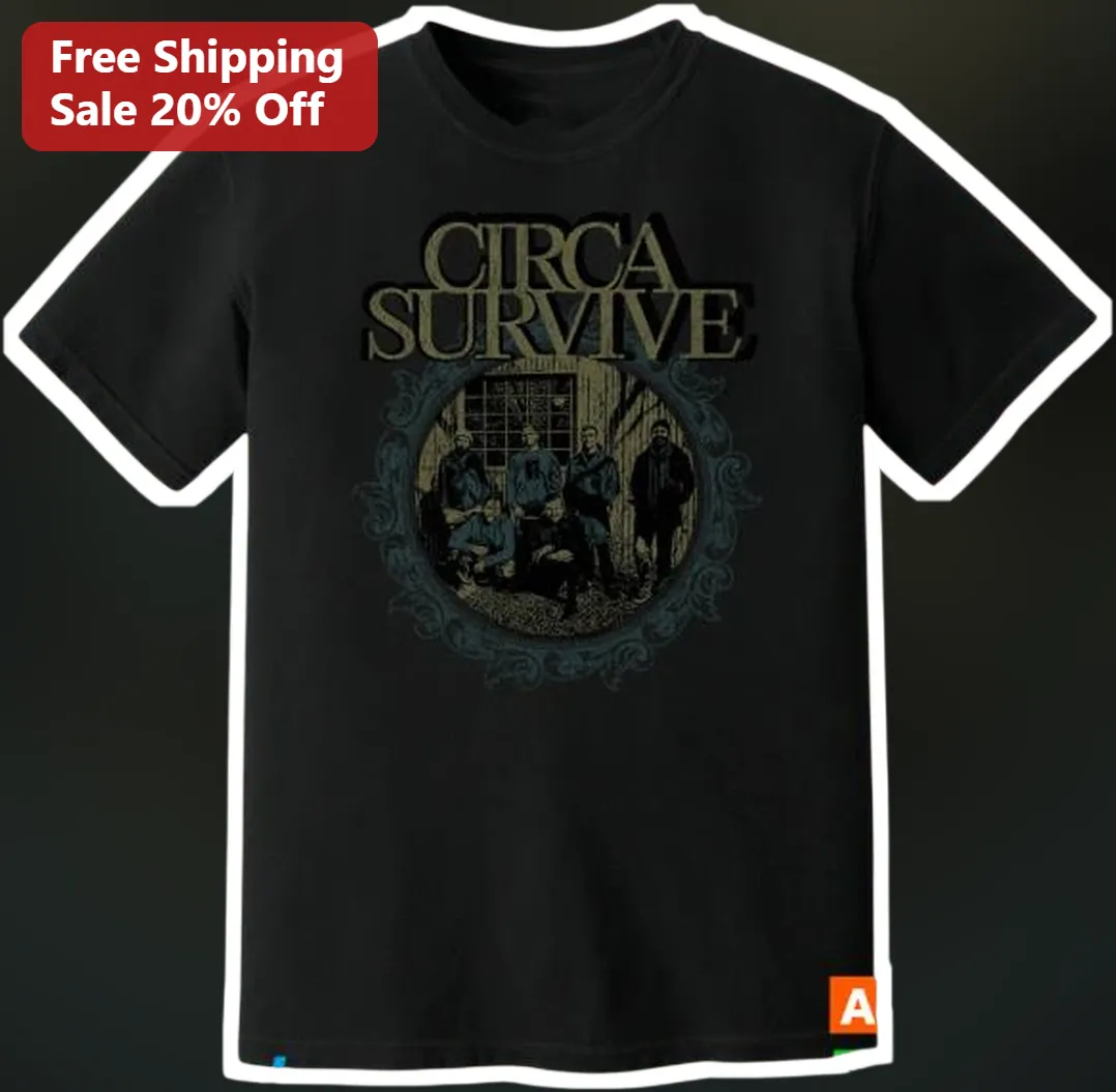Circa Survive Vintage Rock Band Merch Tee Black Cotton Graphic Shirt