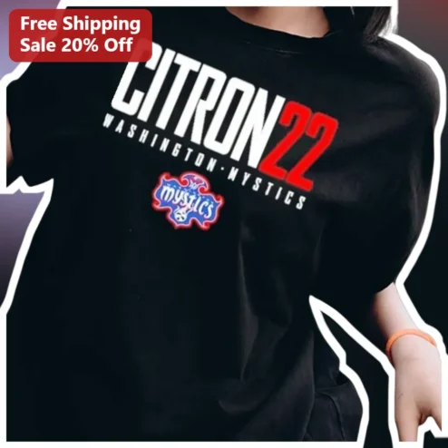 Citron 22 Washington Mystics Tee Crystal Dangerfield WNBA Fan Gear