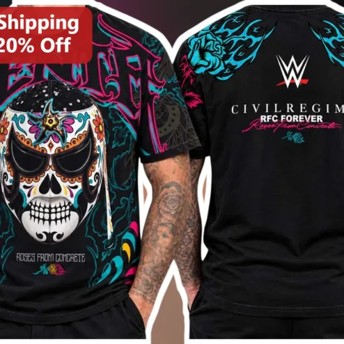 Civil Regime Roses From Concrete RFC Forever Lucha Libre Mask Graphic Tee