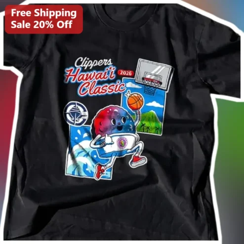 Clippers Hawai'i Classic 2026 Tee LA Clippers vs Warriors Hawaii Game Day Commemorative Shirt