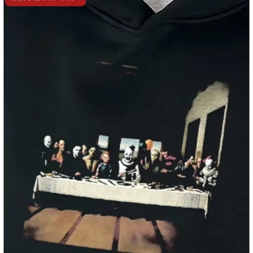 Clown Last Supper Parody Gothic Tee Dark Humor Horror Art Shirt
