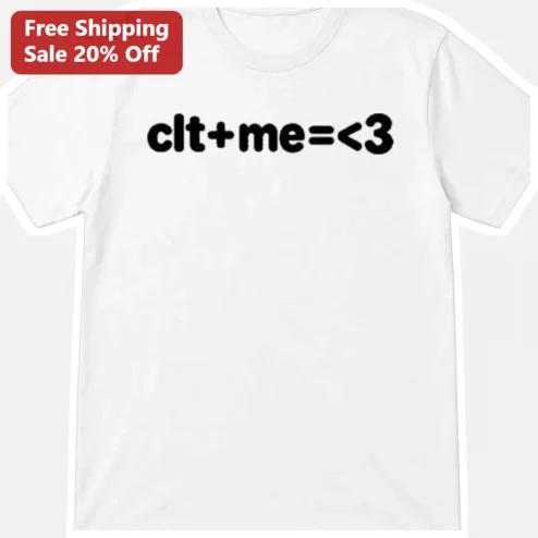 CLT Me <3 Lyric Tee Math Love Slogan Graphic T-Shirt for Music Fans
