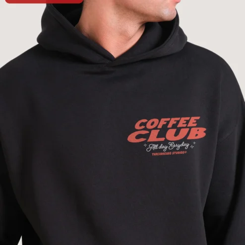 COFFEE CLUB All Day Erryday Hoodie Retro Typography Graphic Sweatshirt for Coffee Lovers