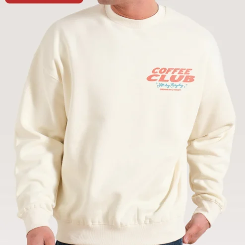 COFFEE CLUB All Day Every Day Sweatshirt Retro Vintage Style Crewneck Gift for Coffee Lovers