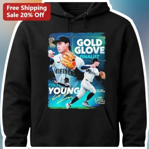 Cole Young Gold Glove Finalist Second Baseman Hoodie Seattle Mariners Baseball Fan Apparel