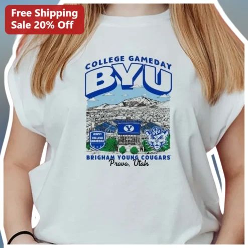 College GameDay BYU Cougars Vintage Campus Graphic Tee Provo Utah Fan Gear