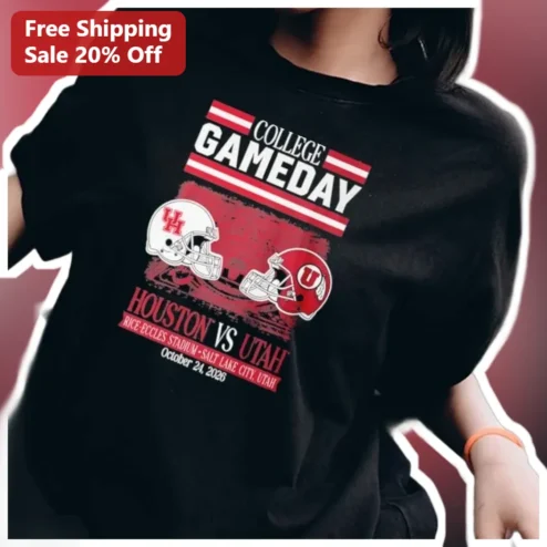 College GameDay Houston vs Utah Utes Football Tee Vintage NCAAF Fan Gear