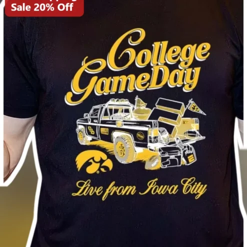 College GameDay Live From Iowa City Tee University Of Iowa Hawkeyes Football Fan Apparel
