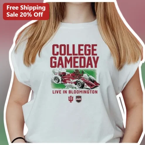 College Gameday Live in Bloomington Tee Indiana Hoosiers Vintage Racing Mascot Shirt