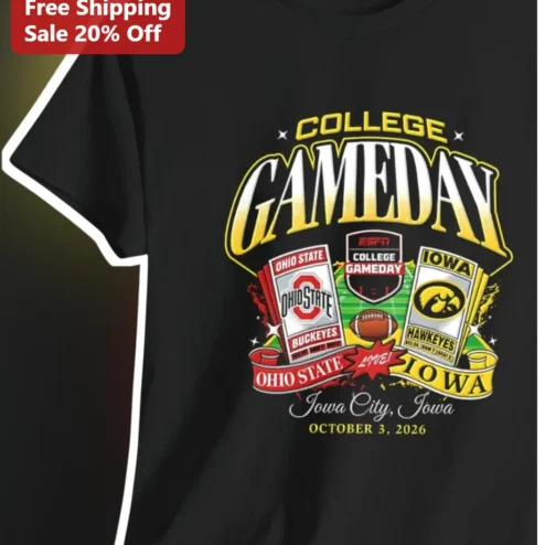 College GameDay Ohio State Buckeyes vs Iowa Hawkeyes Vintage Ticket Tee