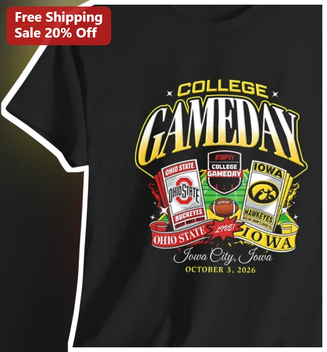 College GameDay Ohio State Buckeyes vs Iowa Hawkeyes Vintage Ticket Tee