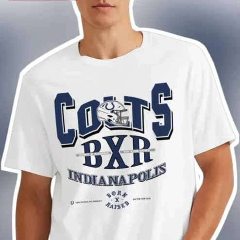 Colts BXR Born Raised On The Turf Indianapolis NFL Fan Graphic Tee