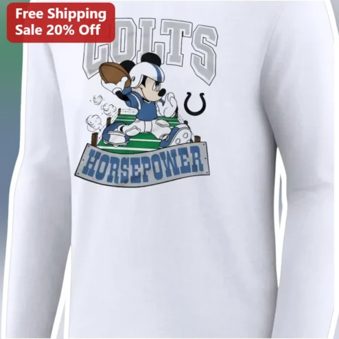 Colts Horsepower Mickey Mouse Long Sleeve Shirt NFL Fan Gift Game Day Apparel