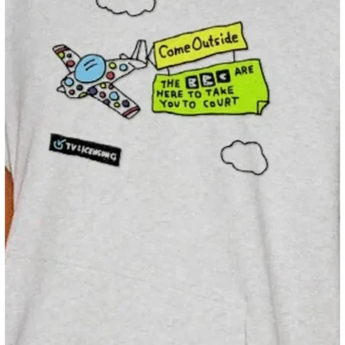 Come Outside BBC Are Here To Take You To Court Funny UK Satire Graphic Tee