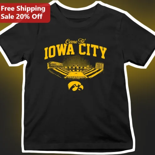 Come To IOWA CITY Tee Vintage Hawkeyes Football Stadium Graphic Shirt for University of Iowa Fans Alumni Students