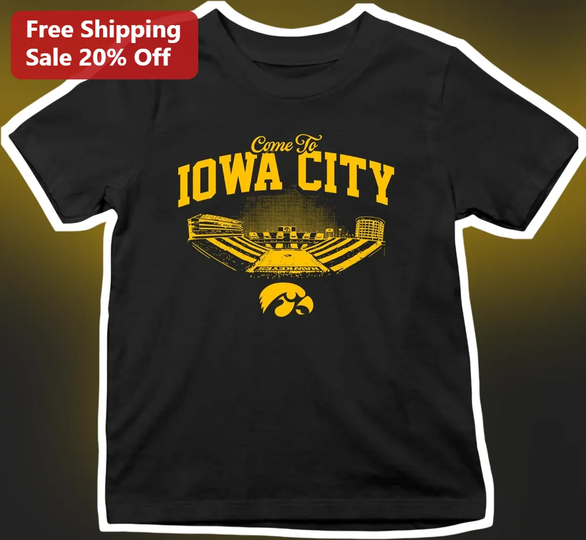 Come To IOWA CITY Tee Vintage Hawkeyes Football Stadium Graphic Shirt for University of Iowa Fans Alumni Students