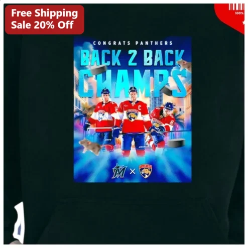 Congrats Panthers Back 2 Back Champs Hoodie Florida Panthers Stanley Cup Champions Fan Gear Apparel