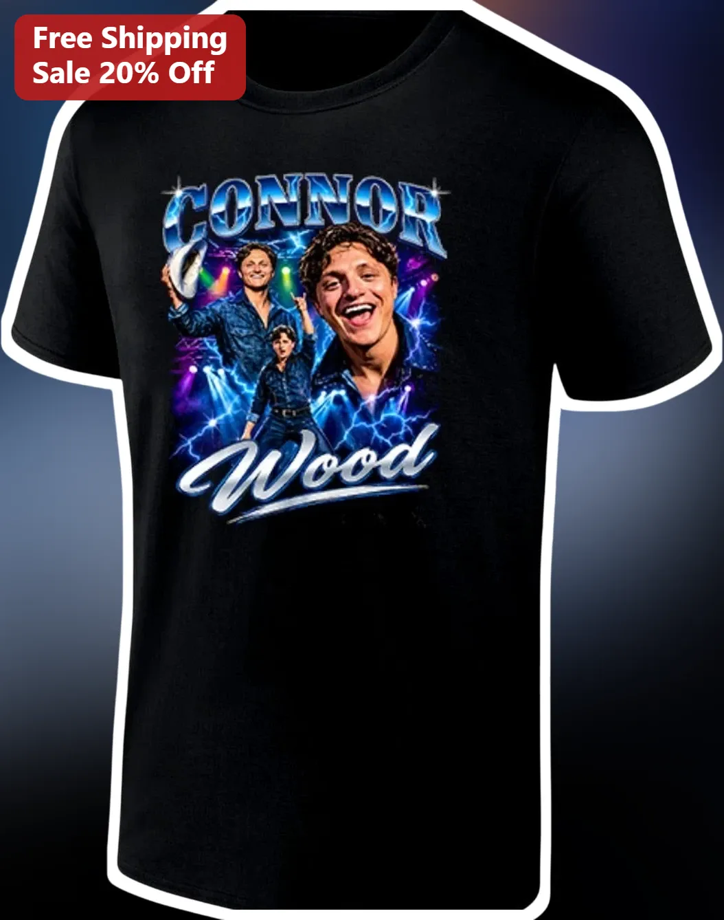 Connor Wood Tee Fibula Comedian Podcast Fan Gift Black Graphic T-Shirt