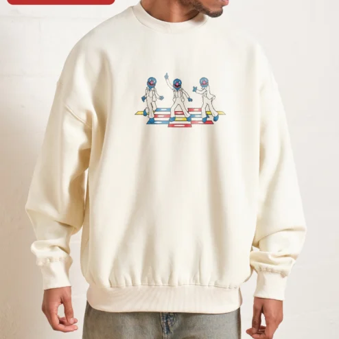 Cookie Monster Sweatshirt Sesame Street Abbey Road Parody Crewneck Unisex