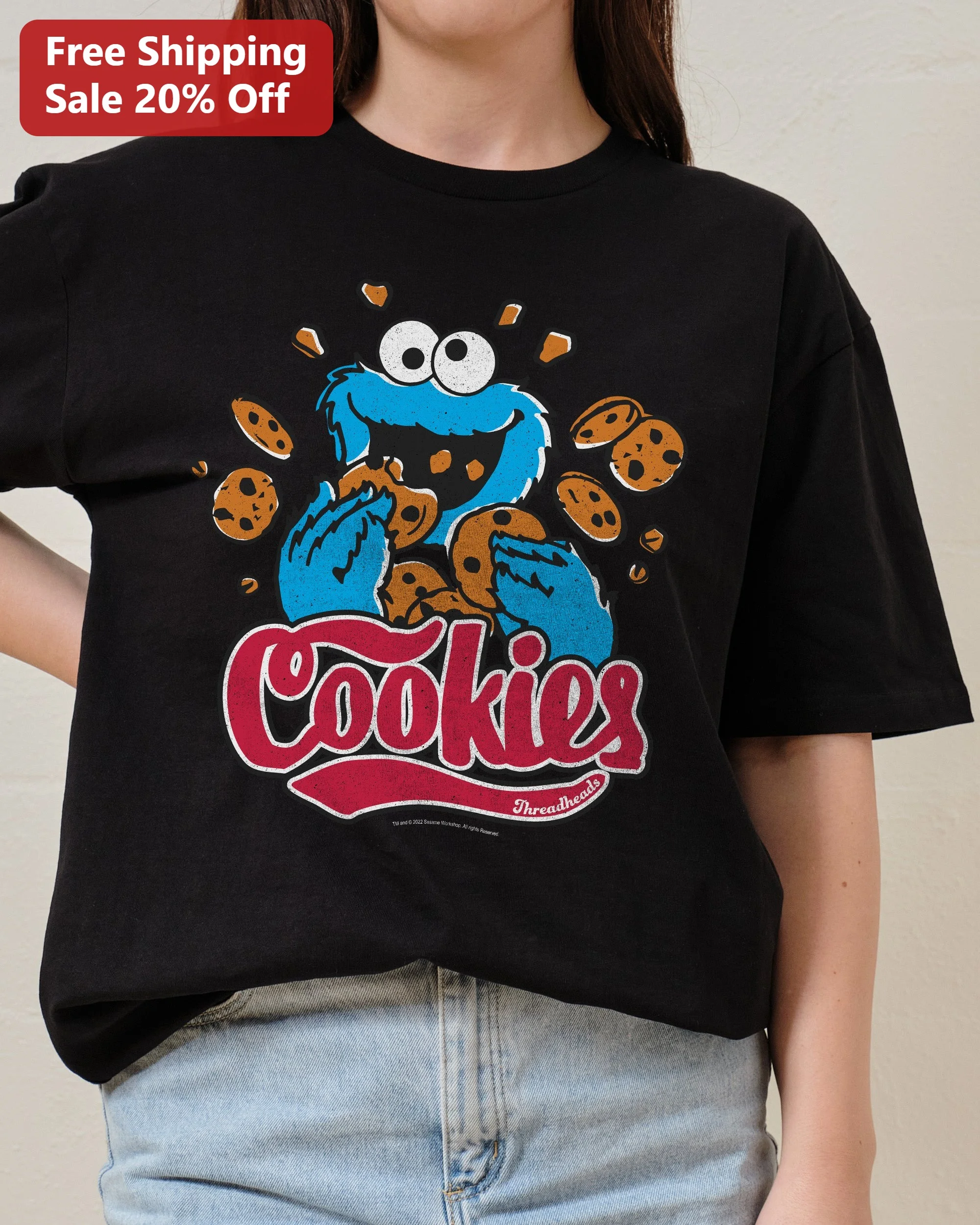 Cookies Tee Cookie Monster Vintage Distressed Graphic T-Shirt for Sesame Street Fans