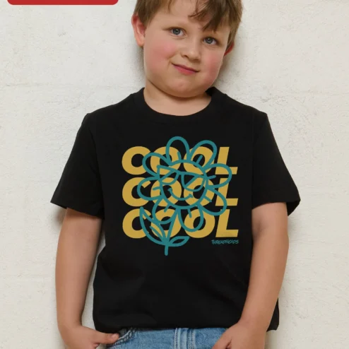 COOL Tee Kids Retro Flower Sunglasses Graphic Shirt Boys Cool Flower T-Shirt