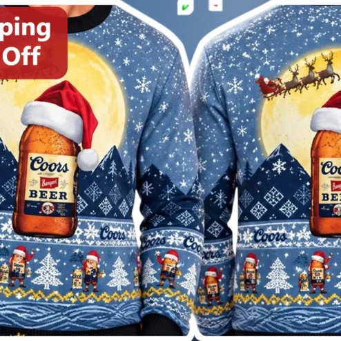 Coors Banquet Beer Ugly Christmas Sweatshirt Funny Holiday Gift for Men Women